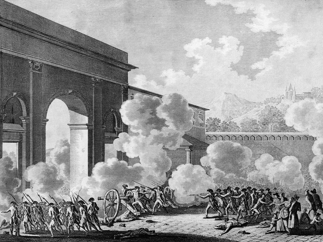 French Revolution: Case of Nancy on 31 August 1790 (mutiny of the garrison of the city of Nancy). Engraving by Berthaut after Prior. Paris, Library of the Institute of History of Revolution بواسطة جان لويس الثاني (بعد) بريور