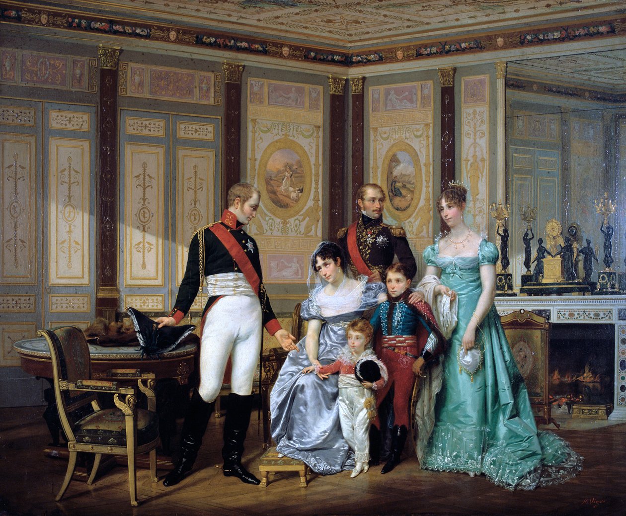 "الإمبراطورة جوزفين تقدم أطفالها للإمبراطور ألكسندر في مالميزون" ، 1839-1879 بواسطة جان لويس فيكتور فيجر