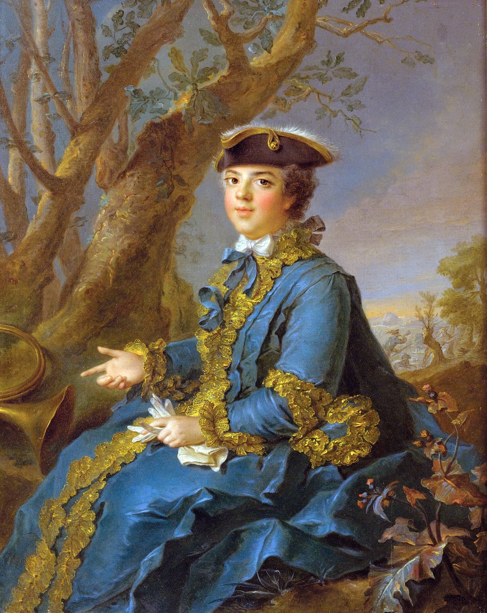 صورة لويز إليزابيث من فرنسا ، إنفانتا ملك إسبانيا ثم دوقة بارما (1727-1759) "- لويز إليزابيث من فرنسا (1727-1759) ، دوقة بارما - ناتير ، جان مارك (1685-1766) - 1760 - زيت على قماش - 40.6x34.9 - مجموعة خاصة بواسطة جان مارك ناتييه