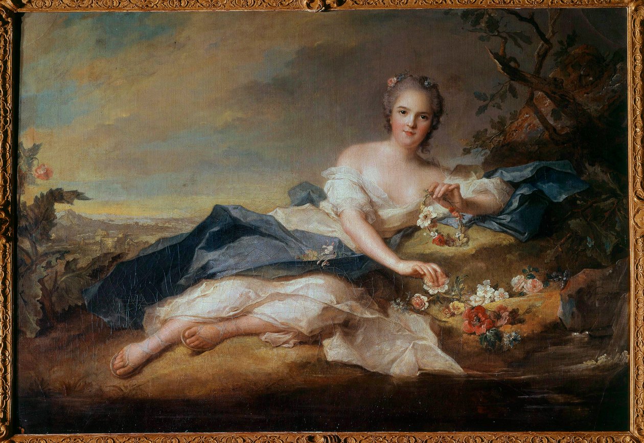 صورة مدام هنرييت من فرنسا (1727-1752) في فلور ، ابنة لويس الخامس عشر لوحة بواسطة جان مارك (جان مارك) ناتير (1685-1766) 1742 شمس 0،96x1،51 م بواسطة جان مارك ناتييه