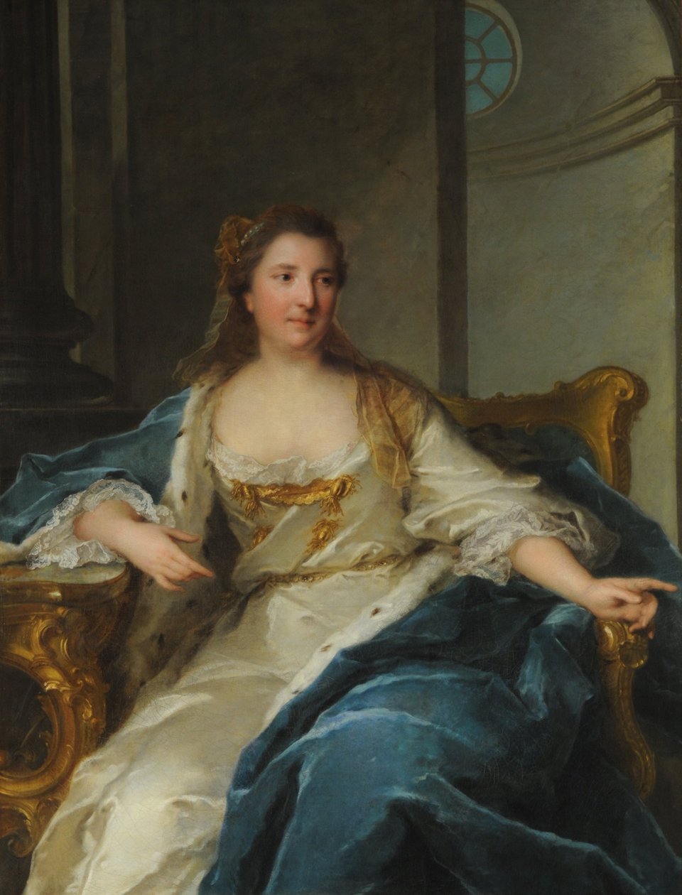 صورة للأميرة كارولين أميرة هيسه راينفيلز روتنبورغ 1714-1741 ، النصف الأول من القرن الثامن عشر. بواسطة جان مارك ناتييه