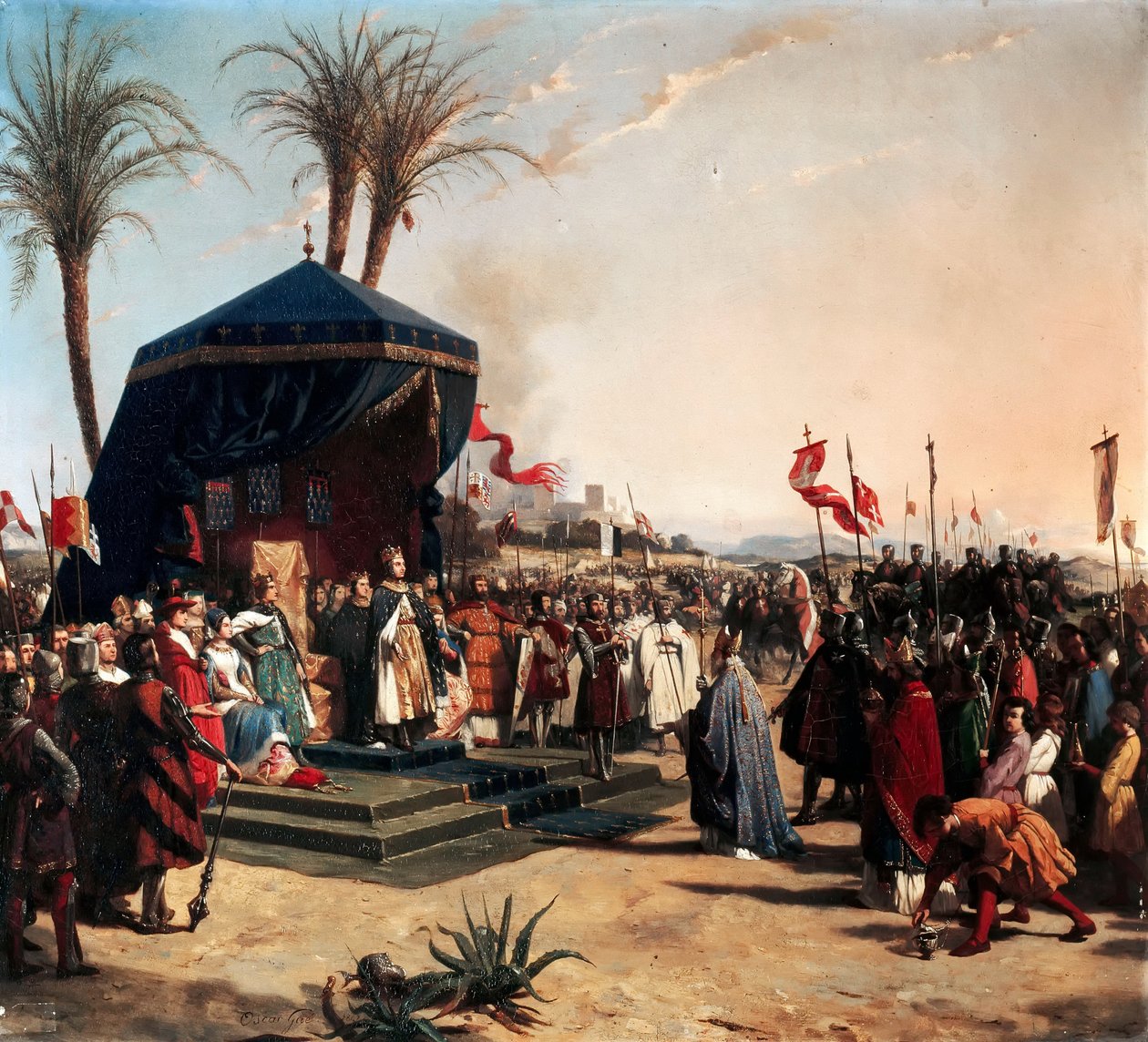 القديس لويس ملك فرنسا يستقبل روبرت بطريرك القدس في دمياط عام 1249 بواسطة جان ماري أوسكار جي