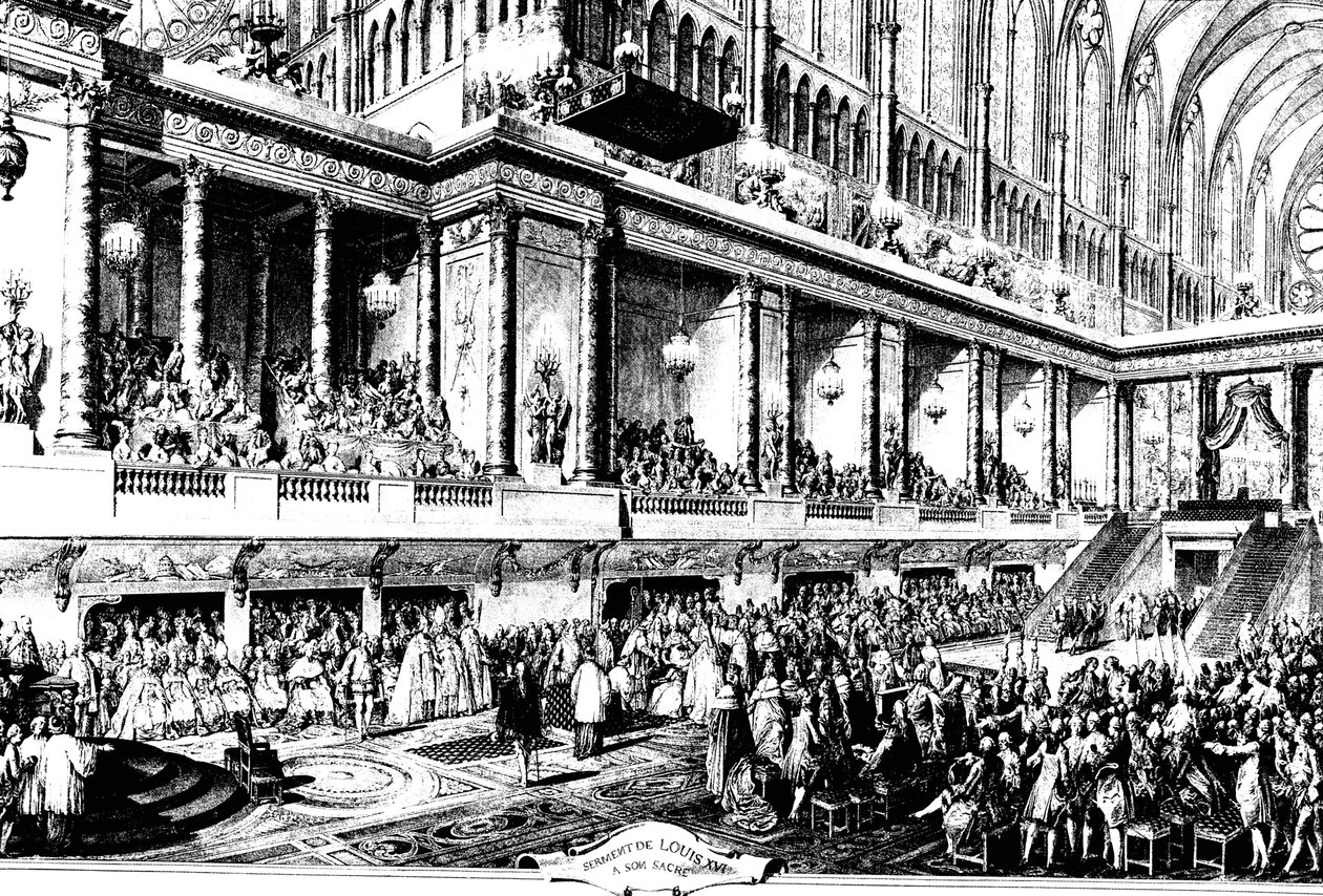 تتويج لويس السادس عشر لفرنسا ، 1775. بواسطة جان ميشيل الأصغر مورو