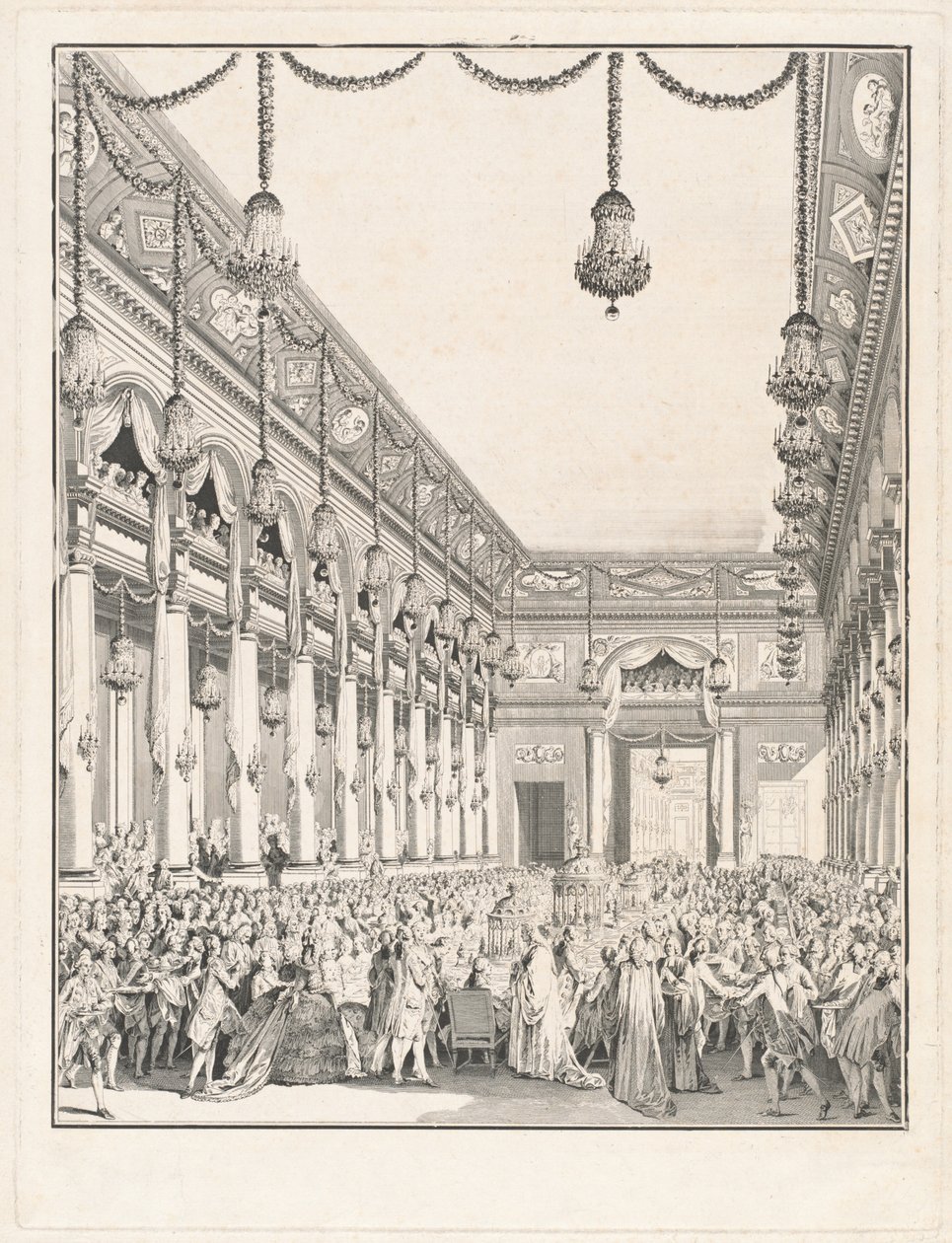 العيد الملكي - العيد الذي أقيم بمناسبة ولادة المونسنيور الدوفين ، 21 يناير 1782 بواسطة جان ميشيل مورو الأصغر