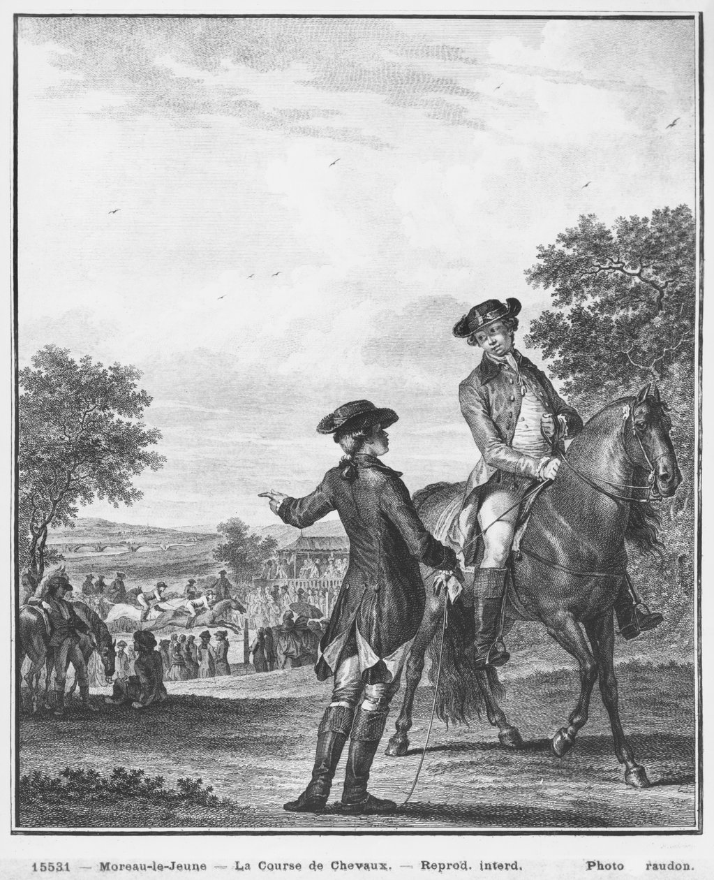 سباق الخيل ، منقوش من قبل هاينريش جوتنبيرج (1749-1818) c.1777 بواسطة جان ميشيل الأصغر مورو