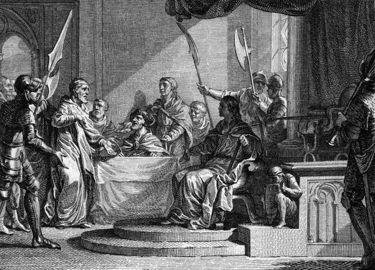 Interregne de Charles Martel ، 737: تشارلز مارتل ، عمدة القصر ، interregne بعد وفاة تييري الرابع (713-737). نقش جان ميشيل مورو ، ديت مورو لو جون (1741-1814) بواسطة جان ميشيل الأصغر مورو