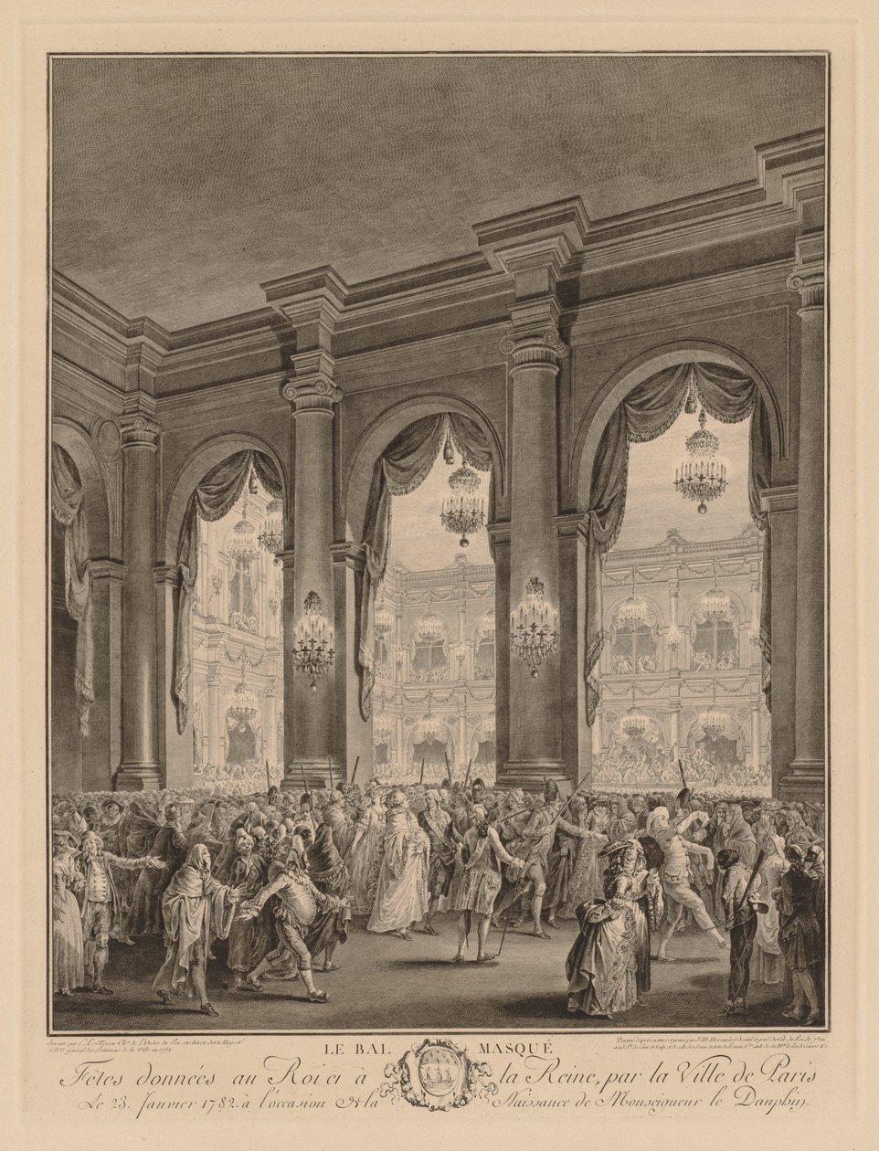 كرة ملثمة في فندق Hôtel de Ville ، 23 يناير 1782 بواسطة جان ميشيل الأصغر مورو