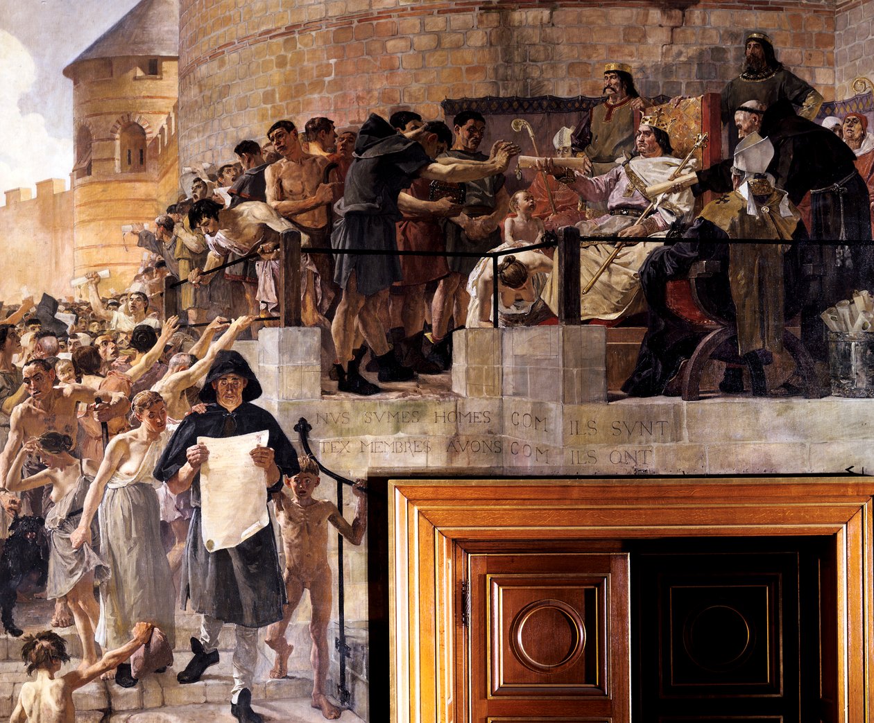لويس السادس ملك فرنسا يمنح مواطني باريس ميثاقهم الأول ، القرن الثاني عشر 1858-1921 بواسطة جان بول لورنس