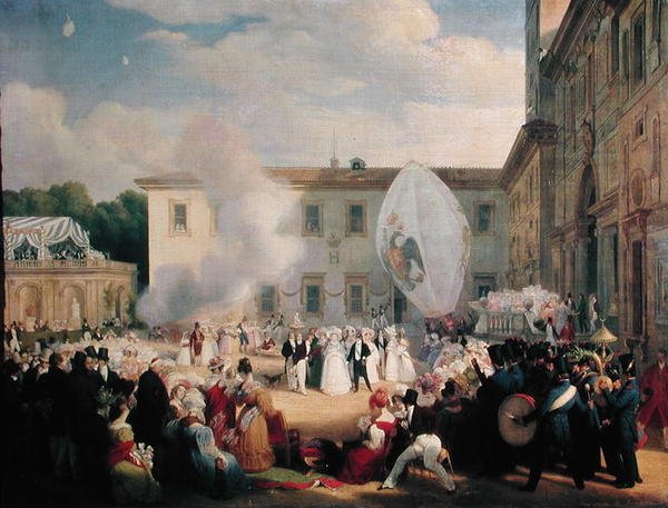 فرانسوا رينيه (1768-1848) Vicomte de Chateaubriand ، تلقي دوقة روسيا إيلينا الكبرى (1807-73) في حدائق فيلا ميديشي ، 29 أبريل 1829 ، 1830 بواسطة جان بيير نوربلين