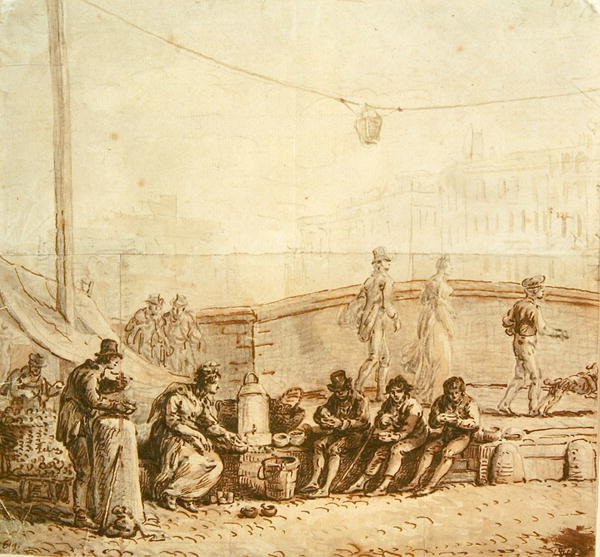 بائع القهوة على بونت نيوف ، 1819 بواسطة جان بيير نوربلين
