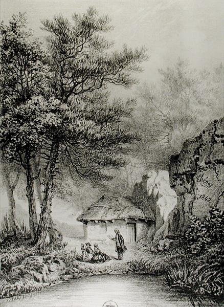 جان جاك روسيا (1712-1778) كابينة في إرمينونفيل ، 1842 بواسطة جان بيير بعد ثينوت