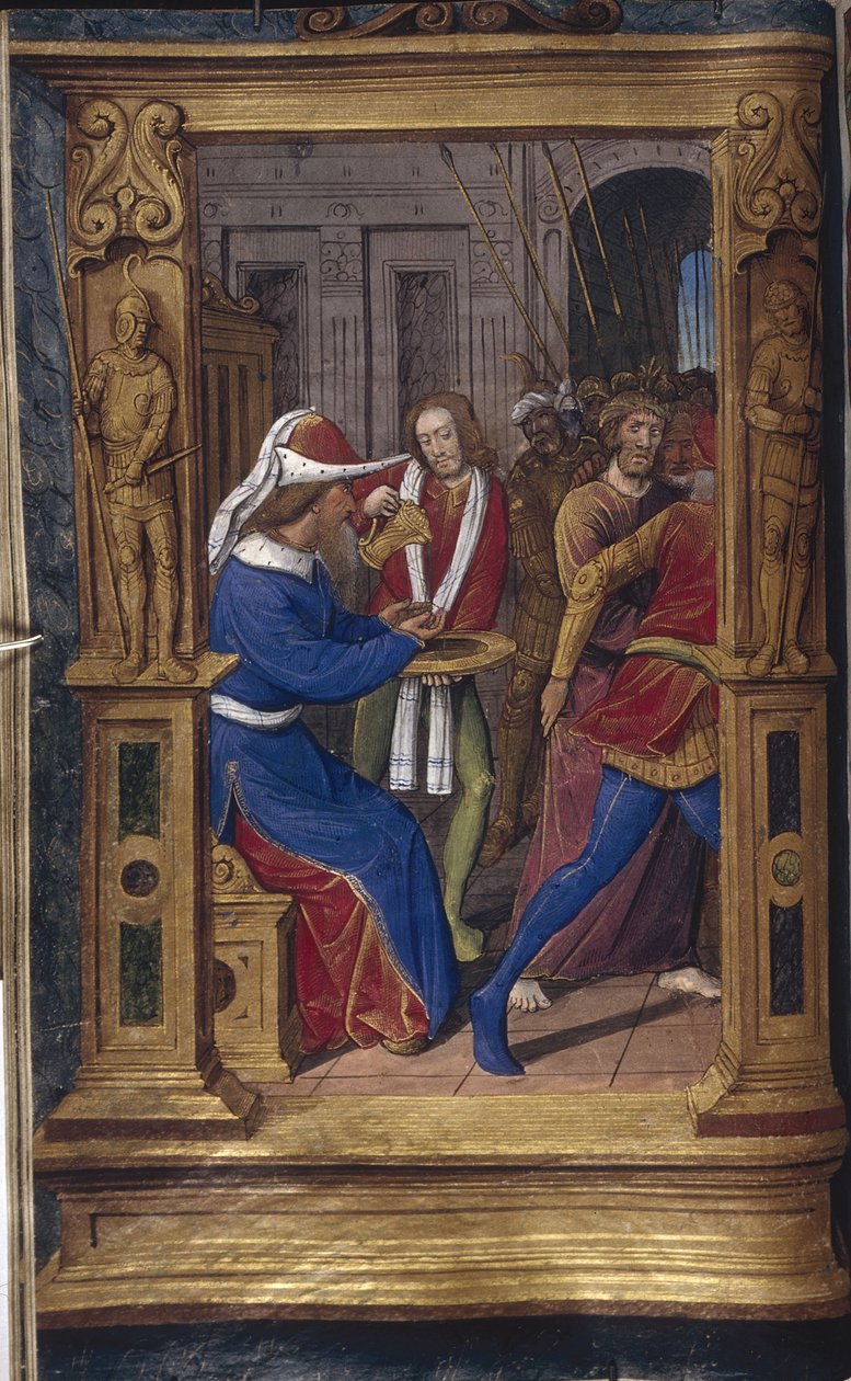 بيلاطس يغسل يديه من Bastard Letters ، حوالي 1490-1510 بواسطة جين بوييه