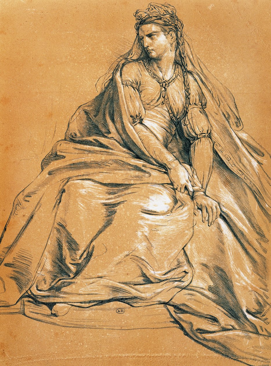 الممثلة Adrienne Lecouvreur (1692-1730) في دور البطولة Andromaque ، بواسطة جان راسين (1639-1699) ، رسم ، فرنسا بواسطة جان راسين