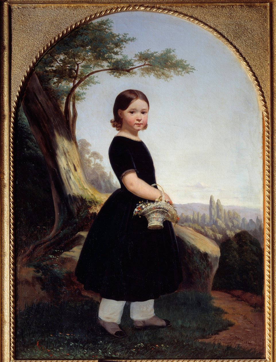 صورة لفتاة صغيرة (إستير ديبوست) إستر ديبوست ، ابنة عم الفنان. لوحة هيبوليت لازرجس (1817-1887) 1843 صن. 0،81x0،61 م روان ، متحف الفنون الجميلة بواسطة جان ريمون هيبوليت لازرجيس