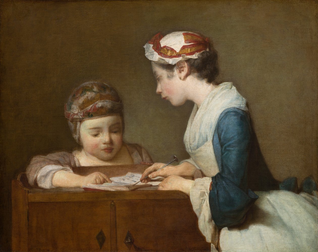 The Little Schoolmistress ، بعد عام 1740. بواسطة جان بابتيست سيميون شاردان