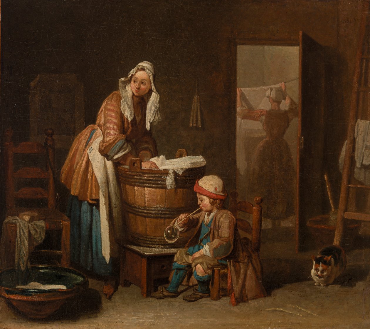 امرأة تغسل (The Washerwoman) بواسطة جان بابتيست سيميون شاردان