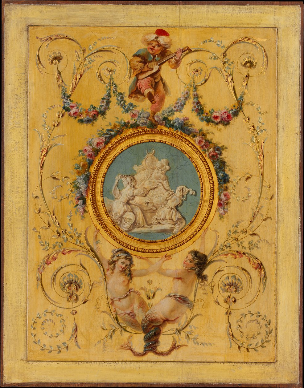 لوحة الباب من مجلس الوزراء Turc of Comte d'Artois في فرساي ، 1781. بواسطة جان سيميون روسو دي لا روتيير