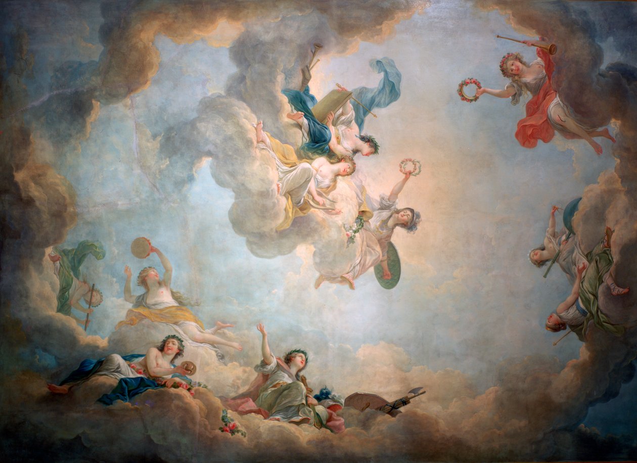 سقف غرفة ألعاب ماري أنطوانيت ، شاتو دو فونتينبلو ، c1763-1811. بواسطة جان سيمون بيرتيليمي