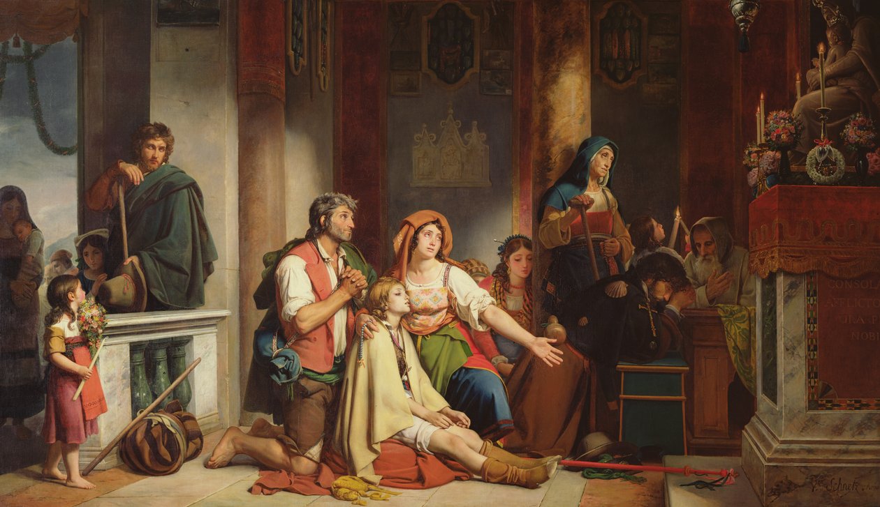 الصلاة لمادونا ، 1831 بواسطة جان فيكتور شنيتز