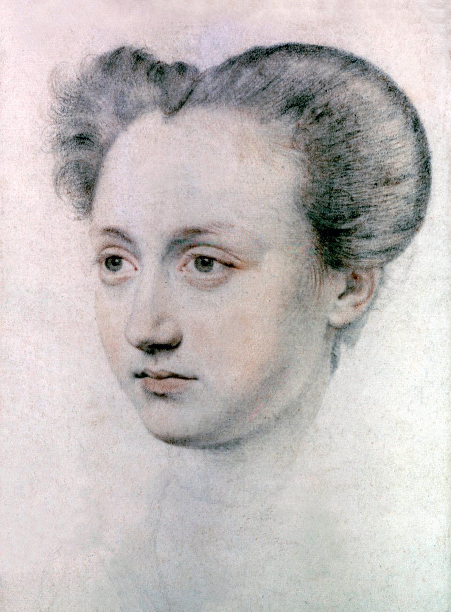 Marie Touchet (1549-1638) mistress of French king Charles IX, c.1570 (drawing) بواسطة جان دي كورت