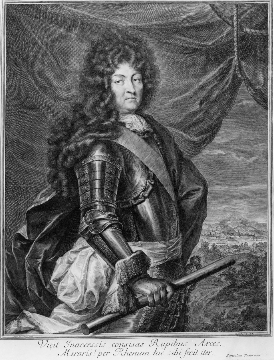 صورة لويس الرابع عشر (1638-1715) نقشها جيرارد إديلينك (1640-1707) بواسطة جان دي لا هاي