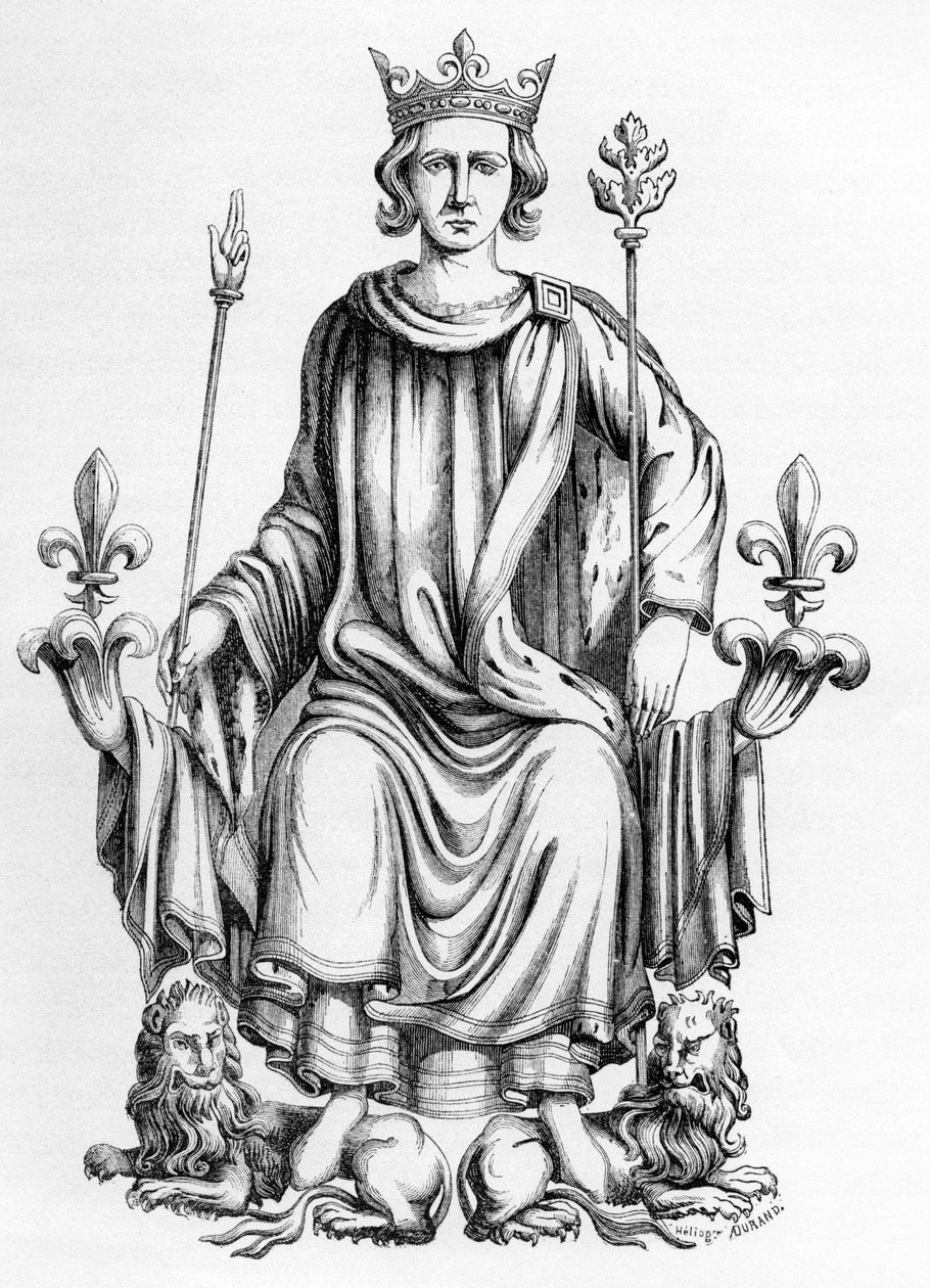 شارل السادس ، ملك فرنسا ، رسم توضيحي من "Recueil des Rois de France de Jean Du Tillet" (نقش) بواسطة جان دو (بعد) تيليت