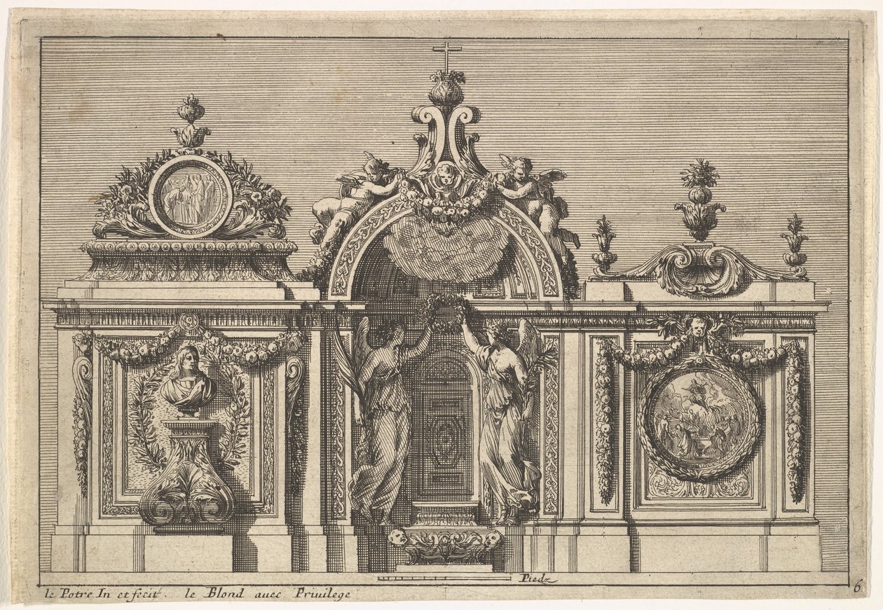 تصميم لخيمة ذات متغيرين ، من: Tabernacles à l'italienne، ca. 1644 - 66. بواسطة جان لو بوتر