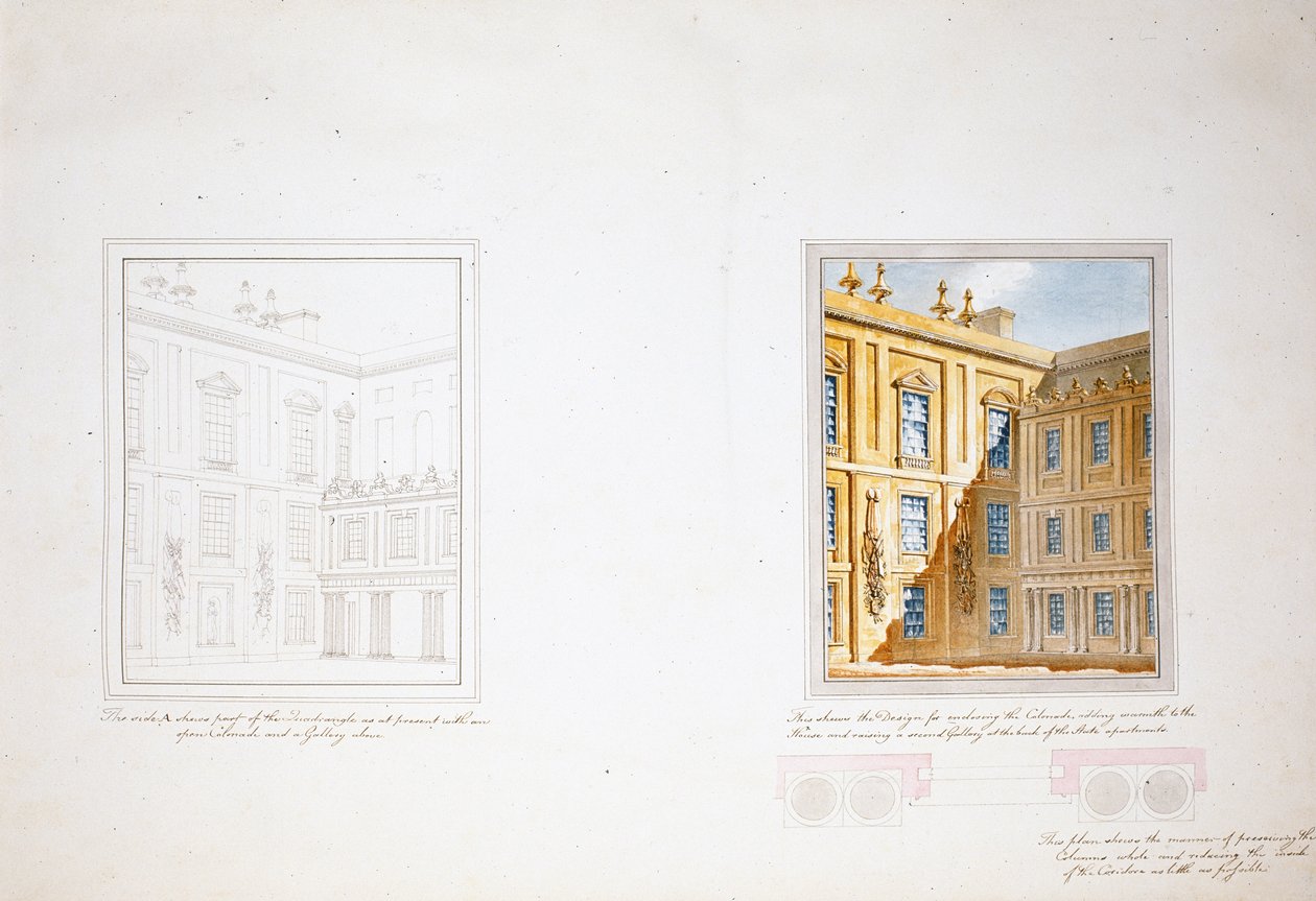 Design for the Inner Court, Chatsworth (watercolor on paper) بواسطة جيفري وياتفيل