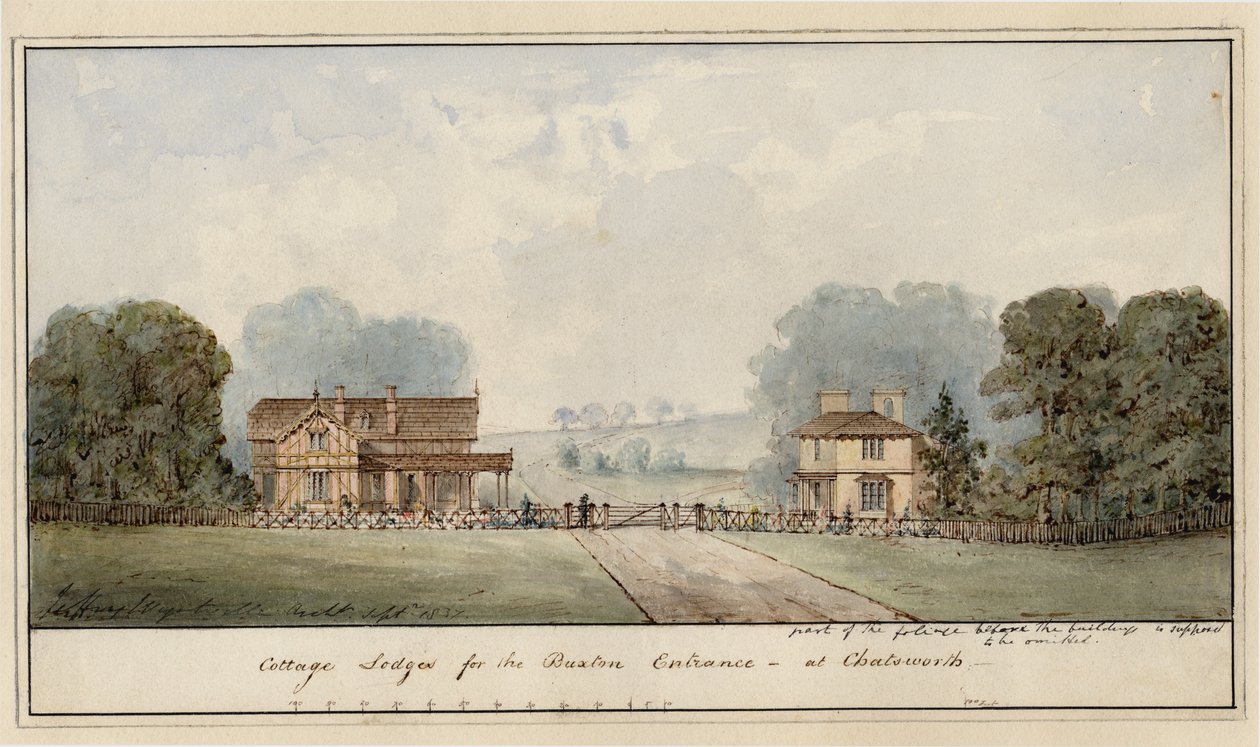 Design for the Lodges in Edensor in Chatsworth Park بواسطة جيفري وياتفيل