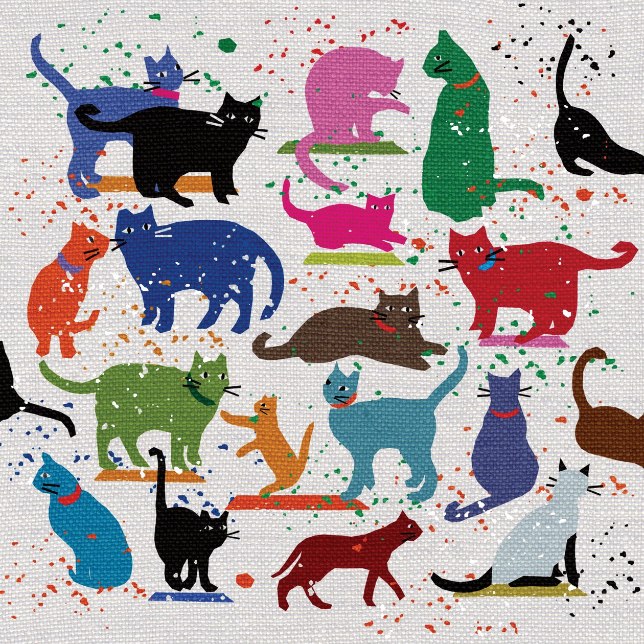 Cat Love ، 2022 (وسائط مختلطة) بواسطة جيني فرين