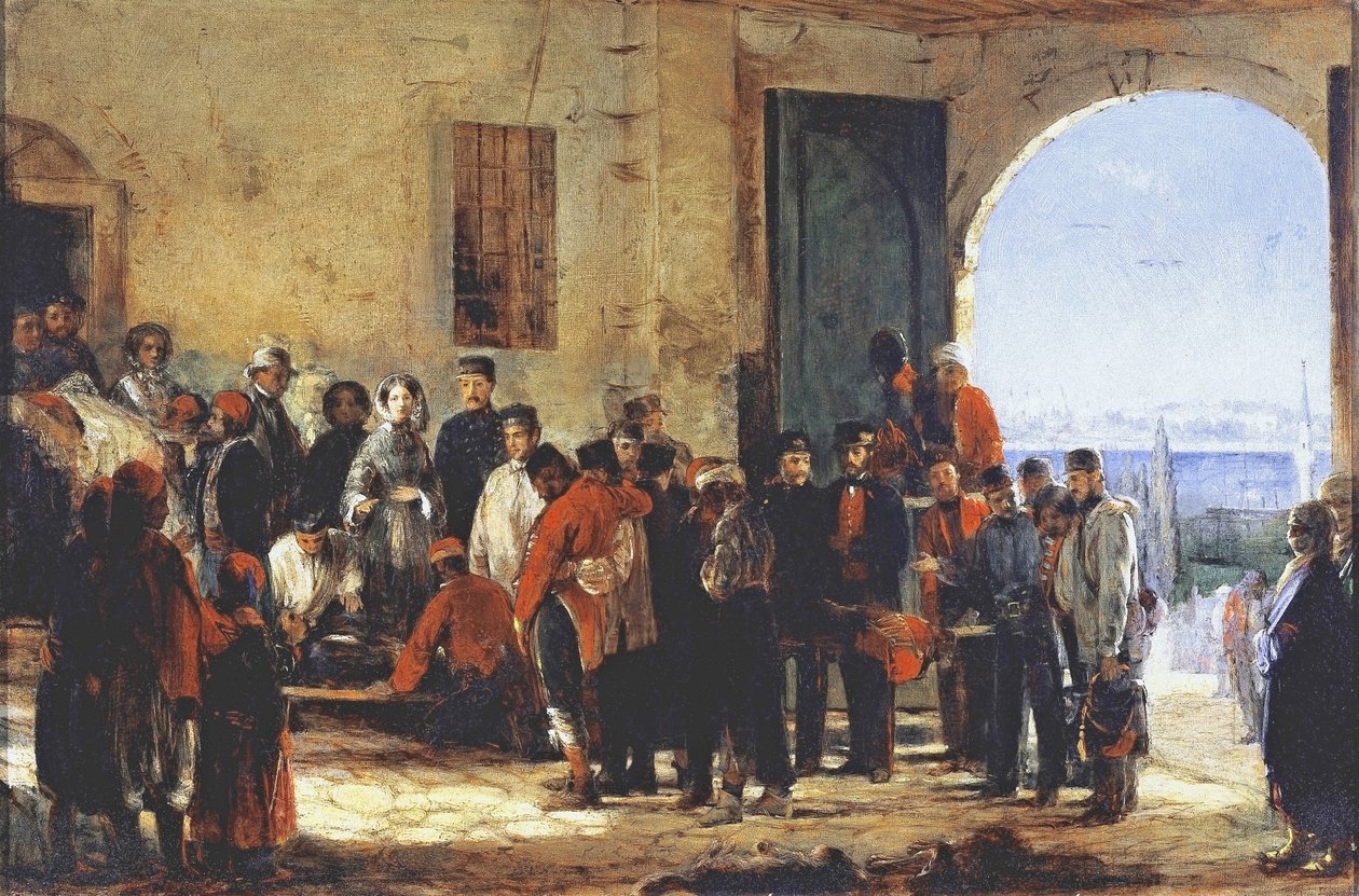 حرب القرم: الممرضة فلورنس نايتنجيل في مستشفى سكوتاري في تركيا ، 1856 بواسطة جيري باريت