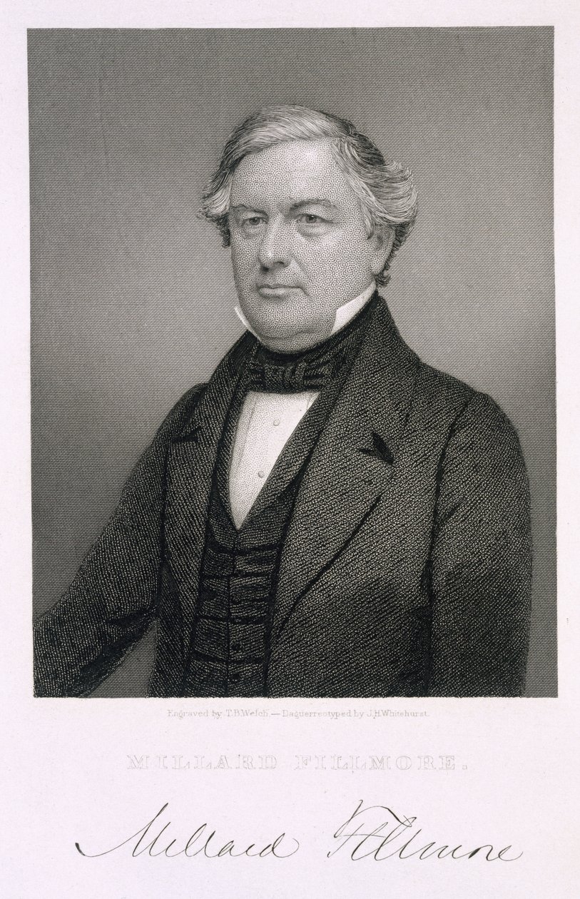 ميلارد فيلمور ، منقوش من قبل توماس ب.ويلش (1814-1874) بعد نمط daguerreotype بواسطة جيسي وايتهيرست
