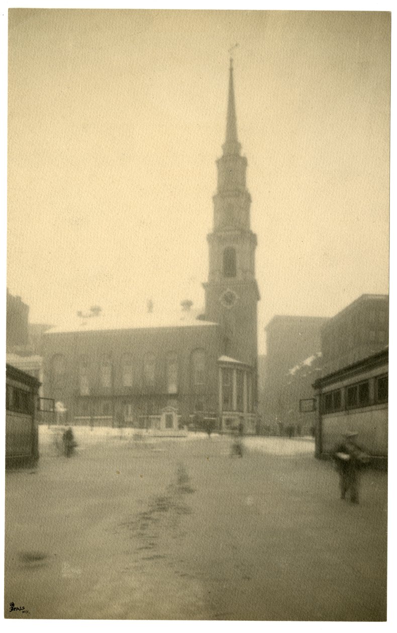 بارك سانت تش ، بوسطن ، الولايات المتحدة الأمريكية ، حوالي 1902-10 (صورة فضية للجيلاتين) بواسطة جيسي تاربوكس بيلز