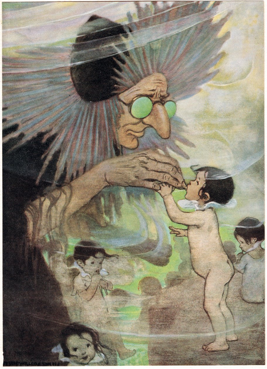 السيدة Bedoneasyoudid ، رسم توضيحي من "The Water Babies" للقس تشارلز كينغسلي (لون ليثو) بواسطة جيسي ويلكوكس سميث