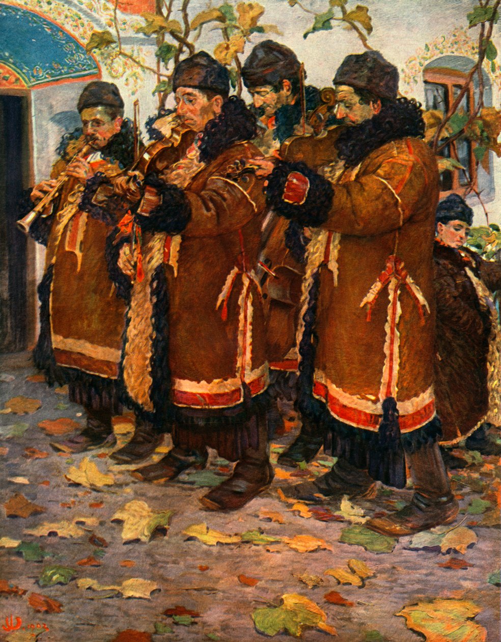 الموسيقيون من Hroznovà Lhota: الكلارينيت والكمان والباس مزدوج. 1861-1940 ، 1948 بواسطة Joža Uprka