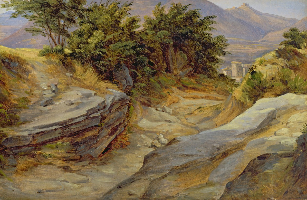 المناظر الطبيعية الجبلية الإيطالية ، c.1824 (مرحاض على ورق) بواسطة يواكيم فابر