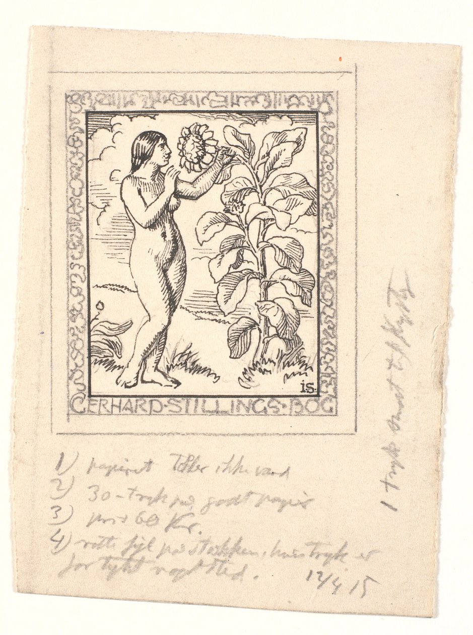 مشروع exlibris لـ Gerhard Stilling بواسطة يواكيم فريدريك سكوفجارد