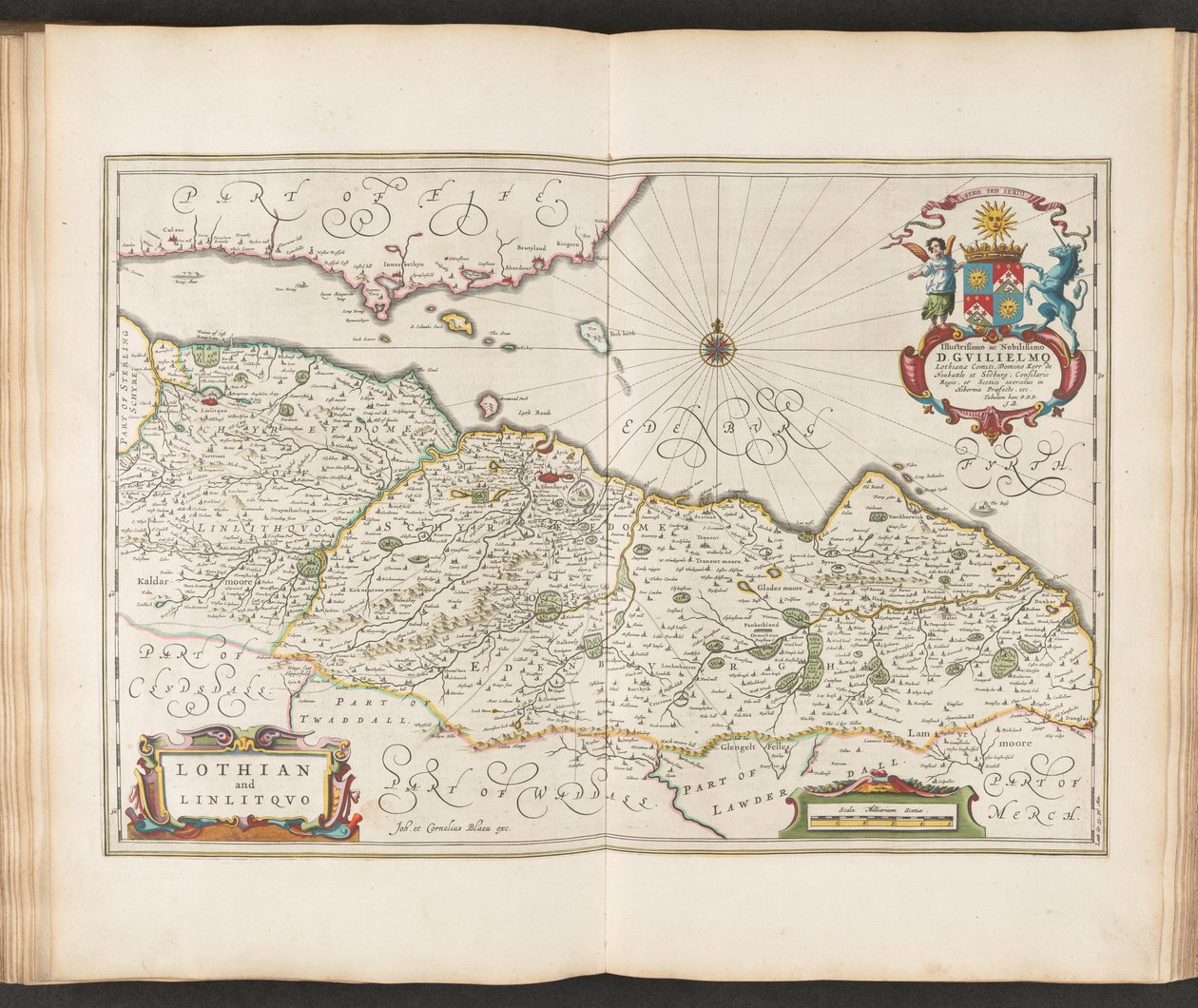 Lothian و Linlitquo ، من "Guil. وجوانيس بلاو Theatrvm Orbis Terrarvm أو New Atlas. الجزء الخامس من جوان بلاو بواسطة جوان (بعد) بلاو