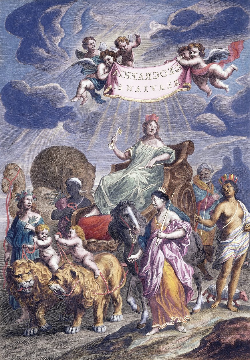 لوحة مجازية بعنوان ، Geographia Blaviana ، c.1662-1667 بواسطة جوان بلاو