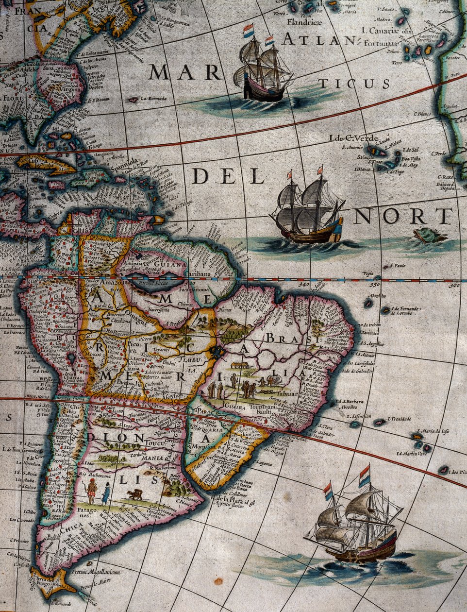شمال الأطلسي وأمريكا الجنوبية ، المجلد الحادي عشر ، أطلس مايور ، بقلم جوان بلاو (1596-1673) ، نقش على النحاس ، أمستردام بواسطة جوان بلاو