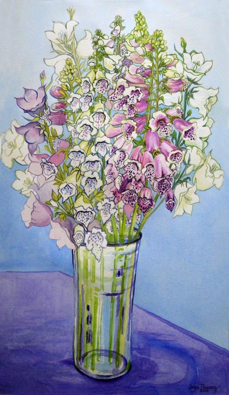 Foxgloves و Campanulas ، 2005 بواسطة جوان ثيسي