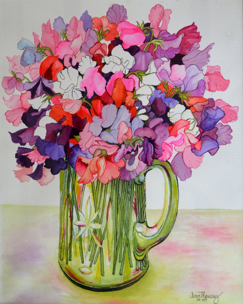 Sweet Peas في وعاء زجاجي ، 2011 بواسطة جوان ثيسي