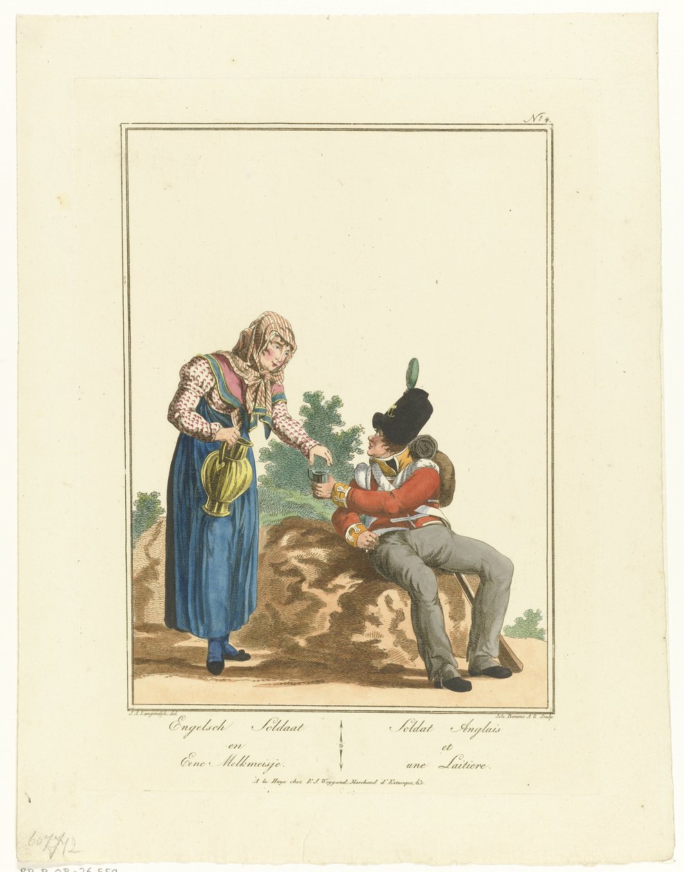 جندي جالس وخادمة الحليب جندي إنجليزي و Milkmaid (العنوان على الكائن) الزي الرسمي والأزياء (عنوان السلسلة) بواسطة جوانز بيمي