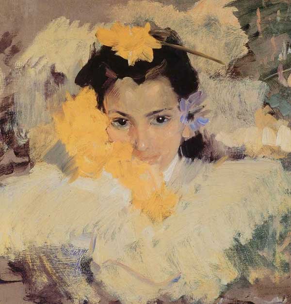 اسبانيول: Nina con floresn البرتغال: Girl with flowersn بواسطة خواكين سورولا