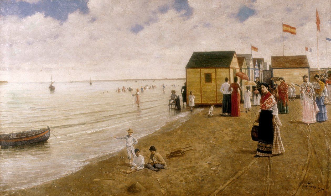 شاطئ سانلوكار دي باراميدا لوحة جواكين تورينا ساند (1847-1903) مجموعة خاصة. بواسطة جواكين تورينا أرينال