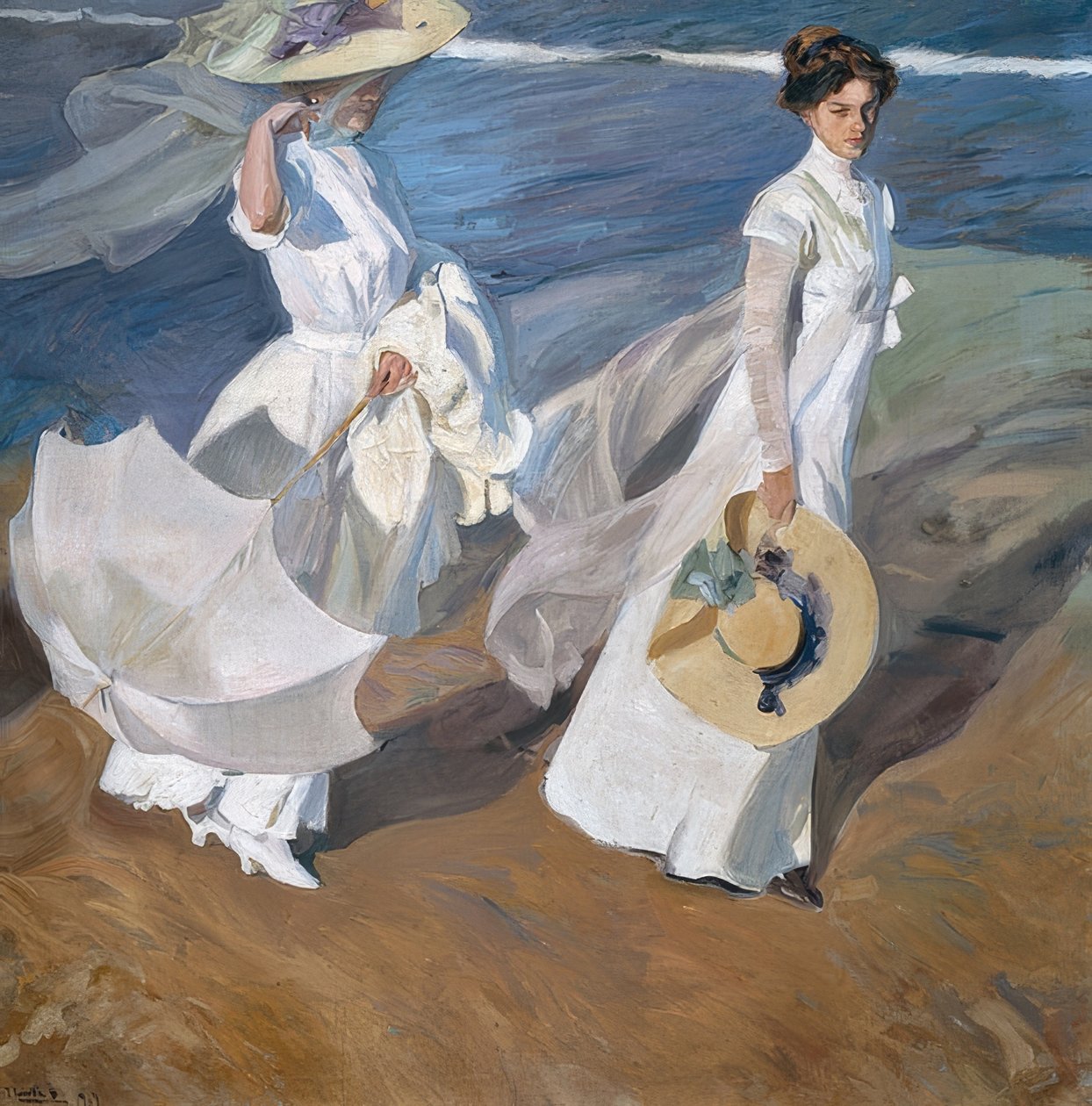 المشي على طول الساحل. 1909 بواسطة خواكين سورولا