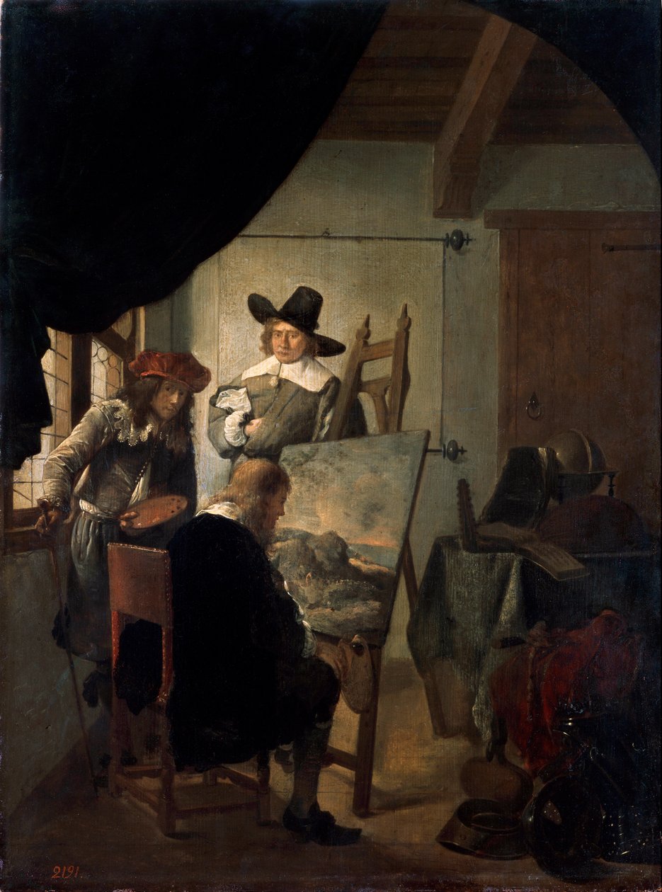 "زيارة مشغل فنان" ، 1659. بواسطة الوظيفة Adriaensz Berckhede