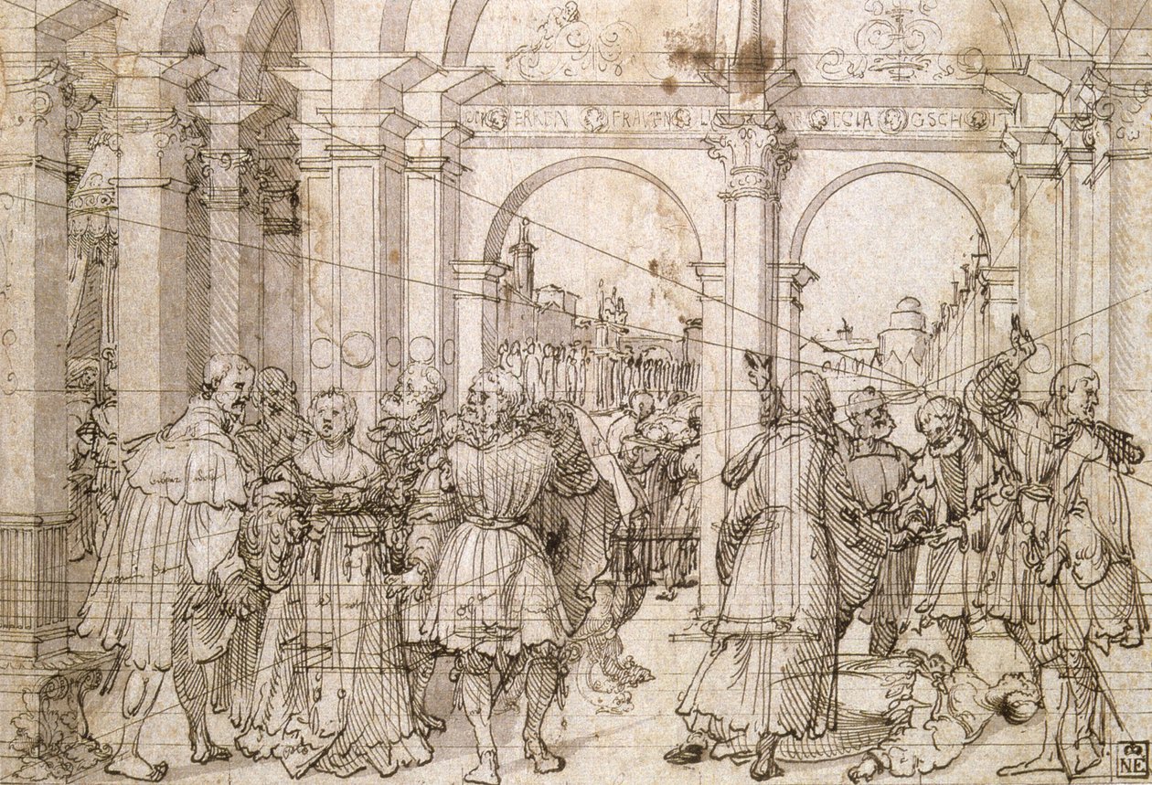 قصة لوكريشيا. Jorg Breu the Elder (حوالي 1475-1537) رسام ألماني. قلم وحبر أسود على ورق. بواسطة يورج الأكبر بريو