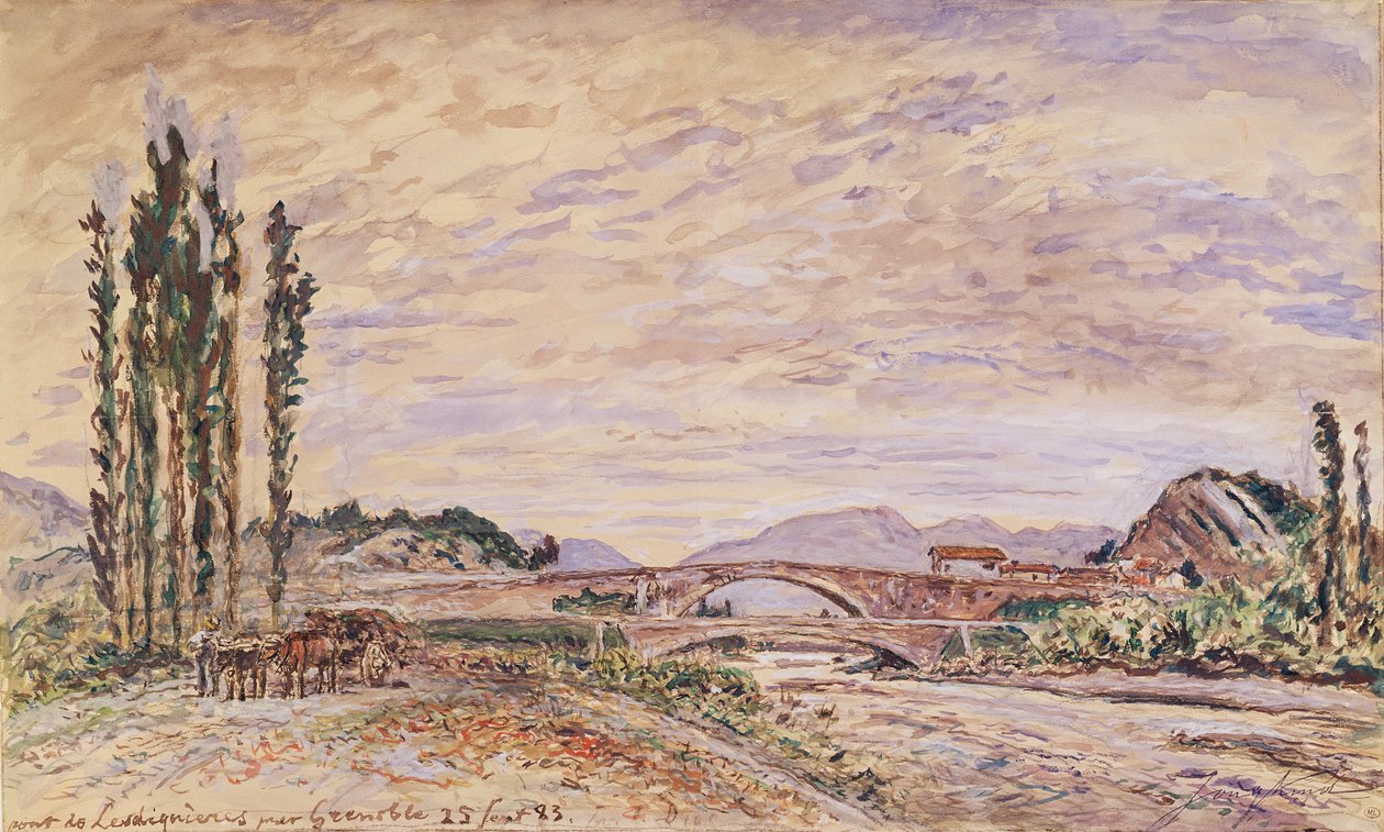 Pont de Lesdiguieres بالقرب من غرونوبل 1883 بواسطة يوهان بارثولد جونغكيند