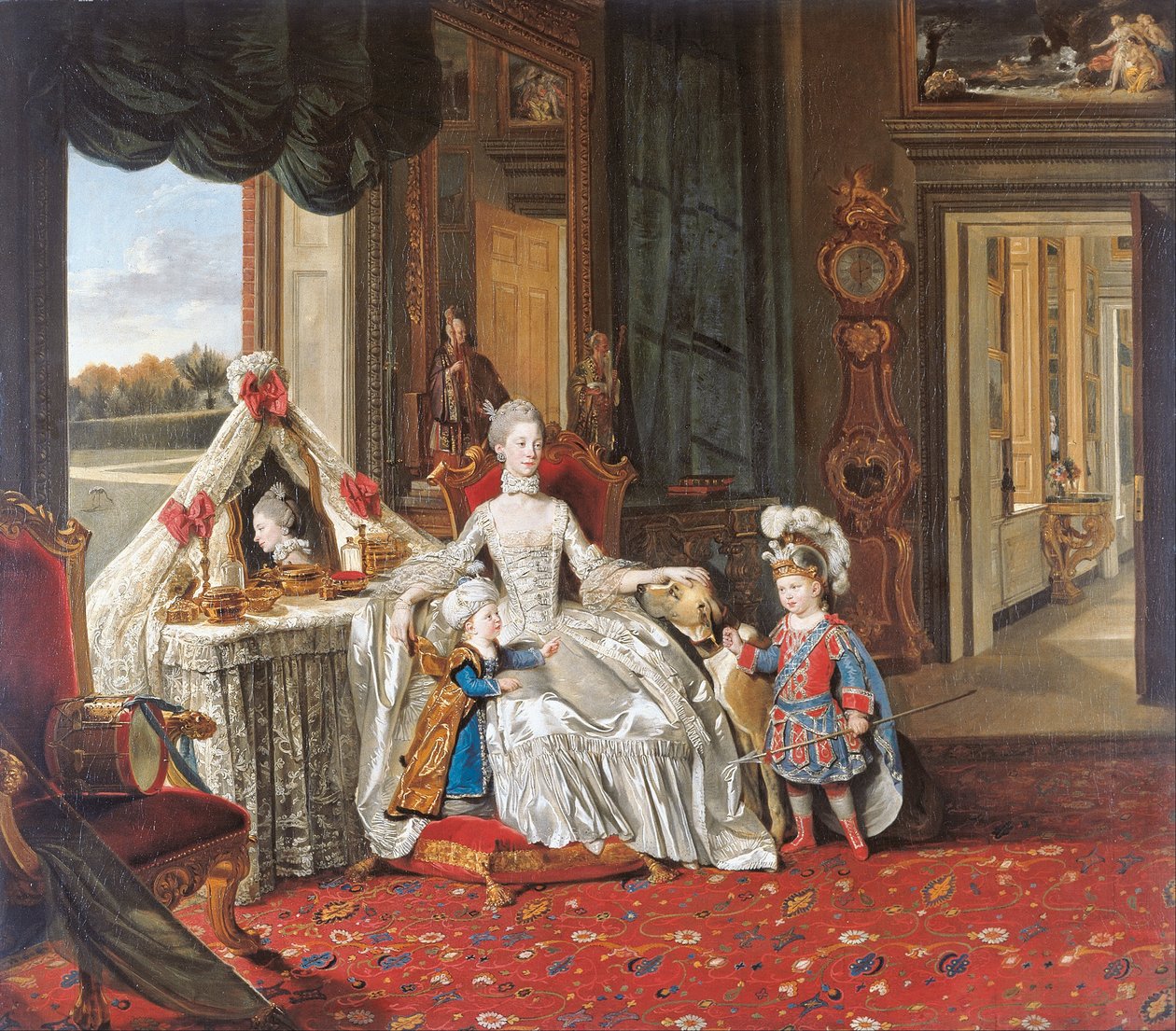 الملكة شارلوت (1744-1818) مع ابنيها الأكبر سنا بواسطة يوهان جوزيف زوفاني